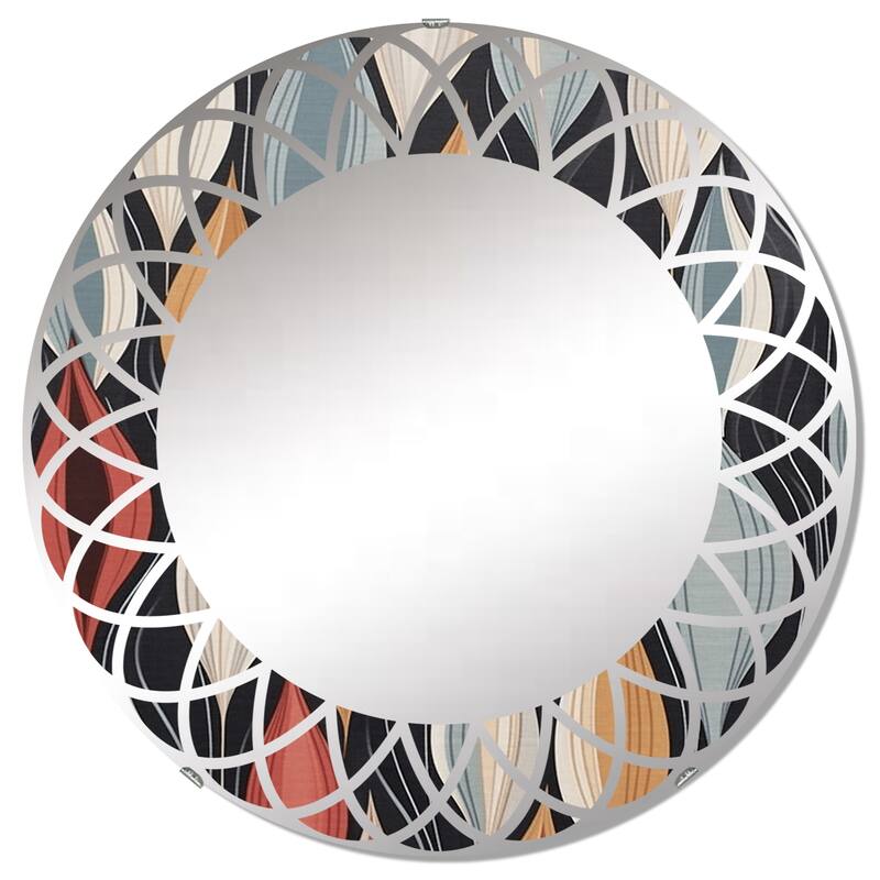 Designart "Retro AbstractáLeaves II" Modern Geometric Wall Mirror On Sale Bed Bath & Beyond